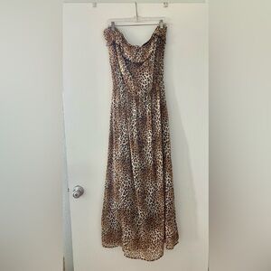 Strapless Cheetah Print Dress